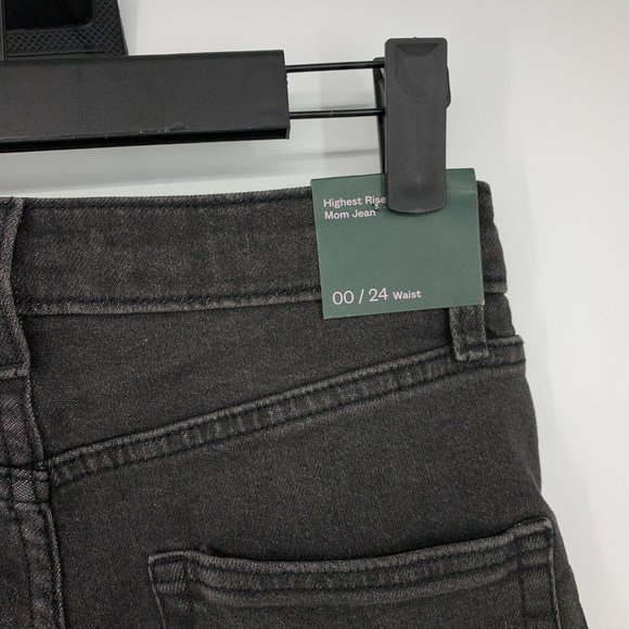 Wild Fable Mom Jeans Highest Rise Tapered Black Gray NWT - Picture 8 of 10